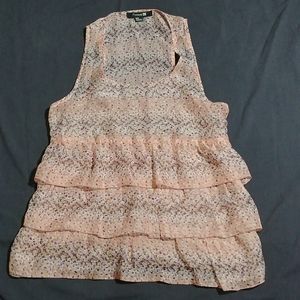 Vintage Y2K EUC Forever 21 Sheer Chiffon Tiered Tank Top Size M